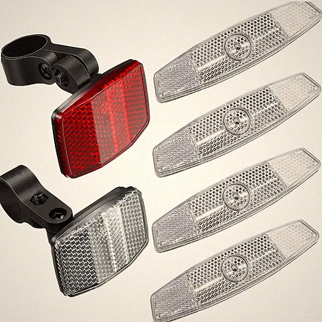 6 Pcs Bike Front and Rear Reflectors Kit Bicycle Light Safety Warning Reflect...
