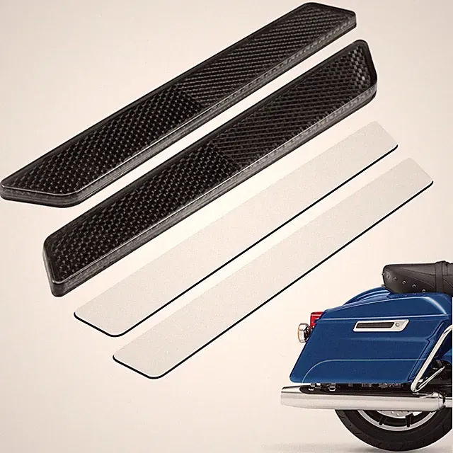 Amazicha Black Reflectors Hard Saddle Bag Latch Cover Reflectors Compatible f...