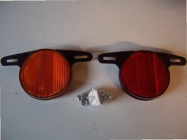 BICYCLE REFLECTORS FRONT AND REAR FOR PLASTIC WHEELS NEW!