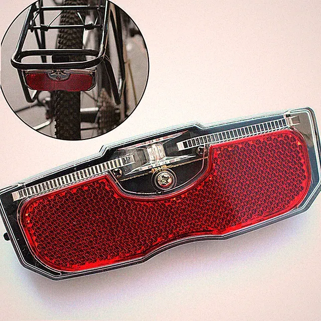 Bike Cycling Bicycle Rear Reflector LED Tail Light Fit For Luggage Rack Acces *