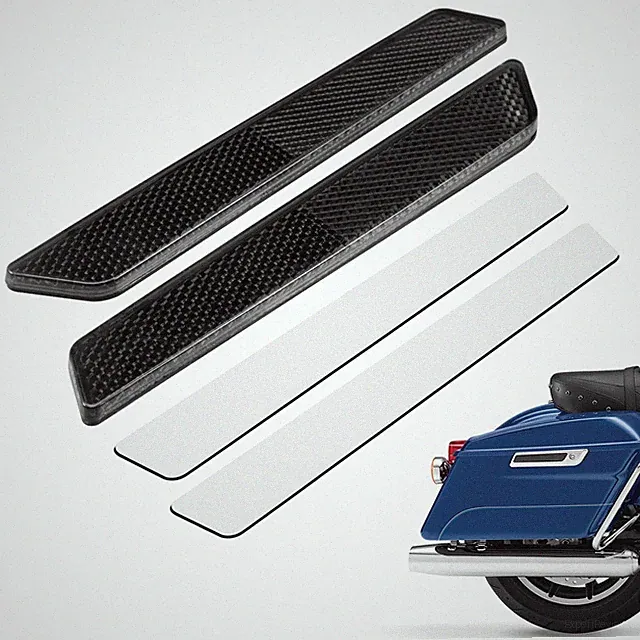 Black Reflectors Hard Saddle Bag Latch Cover Reflectors Compatible for Harley...
