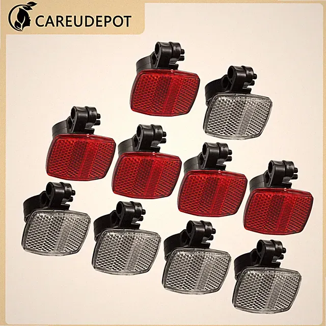 Front Rear Reflector Kit Mountain Bike Safety Reflectors Universal Item of 10