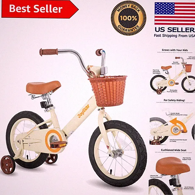 Fun & Safe Vintage 16-Inch Girls Bike - Training Wheels & Accessories Included