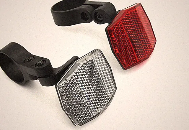 Quality Bike Front&Rear Reflectors Kit for Handlebar and Seatpost (Red+White)...